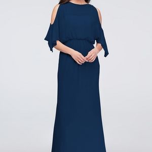 NWT David's Bridal Marine Cold Shoulder Dress